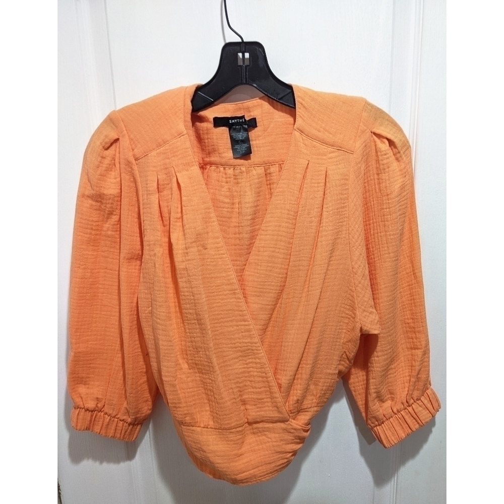 New Smythe Wrap Top in Tangerine - Picture 6 of 8